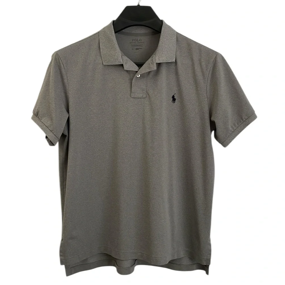 Polo Ralph Lauren performance men’s size XL gray‎ pique fabric polo shirt.